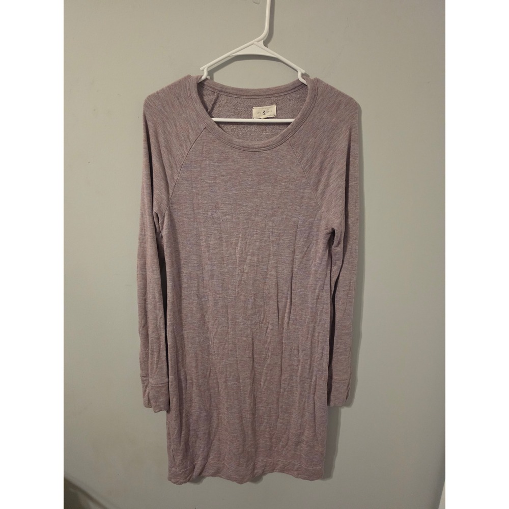 Lou & Grey Sweatshirt Dress Womens Medium Purple Casual Raglan Sleeve Loungewear